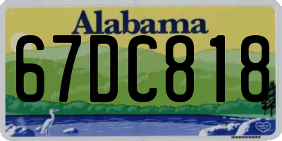 AL license plate 67DC818