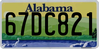 AL license plate 67DC821