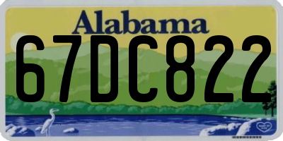 AL license plate 67DC822
