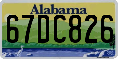 AL license plate 67DC826