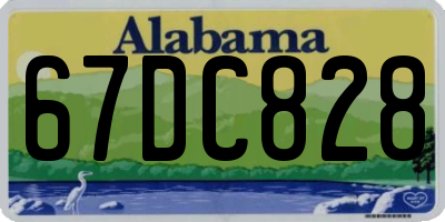 AL license plate 67DC828