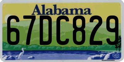 AL license plate 67DC829