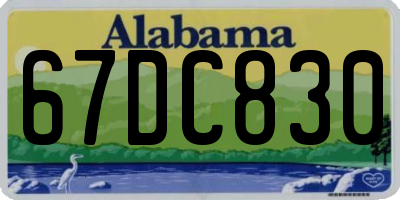 AL license plate 67DC830