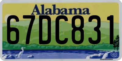 AL license plate 67DC831