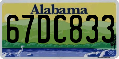 AL license plate 67DC833
