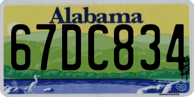 AL license plate 67DC834