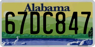 AL license plate 67DC847