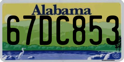 AL license plate 67DC853