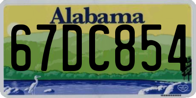 AL license plate 67DC854
