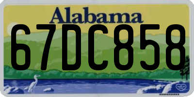 AL license plate 67DC858