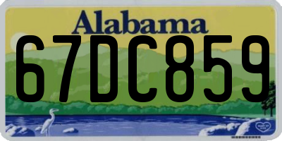AL license plate 67DC859