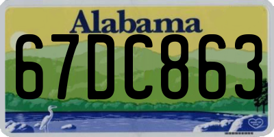 AL license plate 67DC863