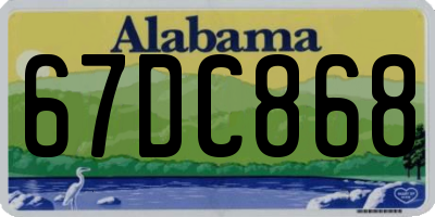AL license plate 67DC868