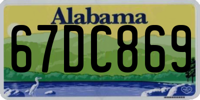 AL license plate 67DC869