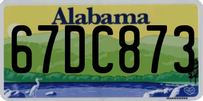 AL license plate 67DC873