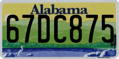 AL license plate 67DC875