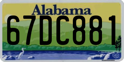 AL license plate 67DC881