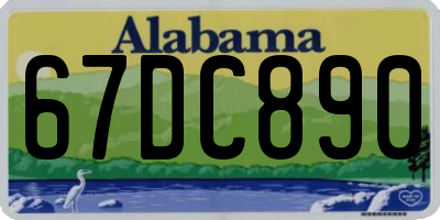 AL license plate 67DC890