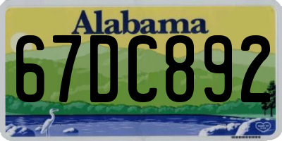 AL license plate 67DC892