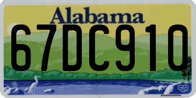 AL license plate 67DC910