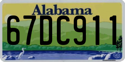 AL license plate 67DC911