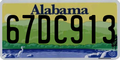 AL license plate 67DC913