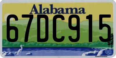 AL license plate 67DC915