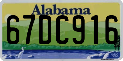 AL license plate 67DC916