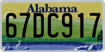 AL license plate 67DC917