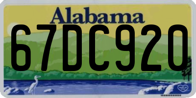 AL license plate 67DC920