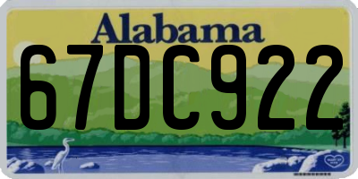 AL license plate 67DC922
