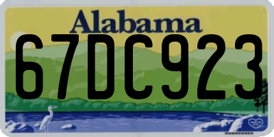 AL license plate 67DC923