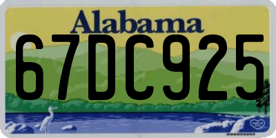 AL license plate 67DC925