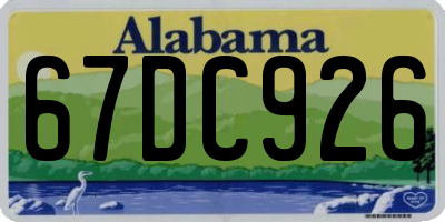 AL license plate 67DC926