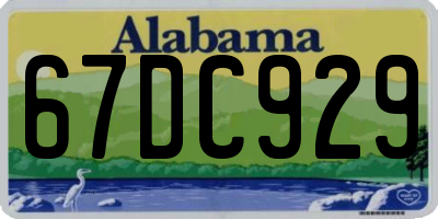 AL license plate 67DC929