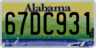 AL license plate 67DC931