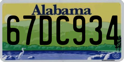AL license plate 67DC934