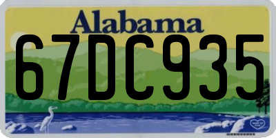 AL license plate 67DC935