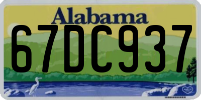 AL license plate 67DC937