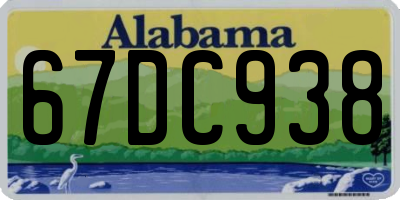 AL license plate 67DC938