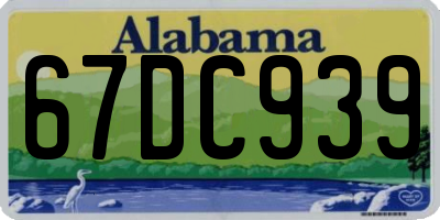 AL license plate 67DC939