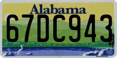 AL license plate 67DC943