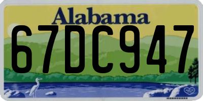 AL license plate 67DC947