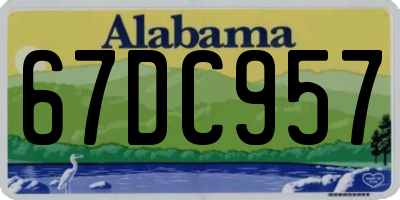 AL license plate 67DC957