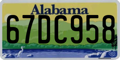 AL license plate 67DC958