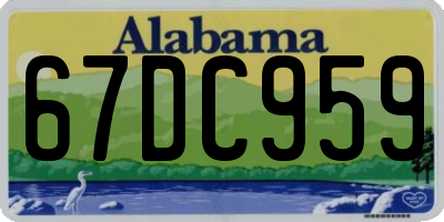 AL license plate 67DC959