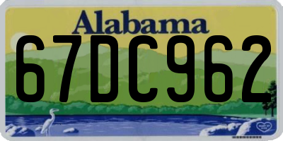 AL license plate 67DC962