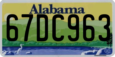 AL license plate 67DC963