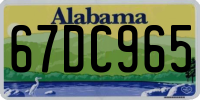 AL license plate 67DC965