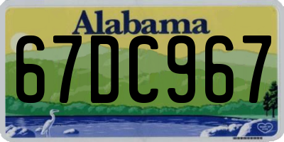 AL license plate 67DC967